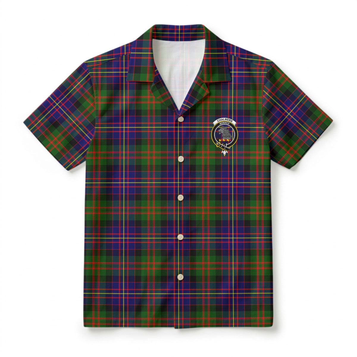 Chalmers Tartan Crest Hawaiian Shirt