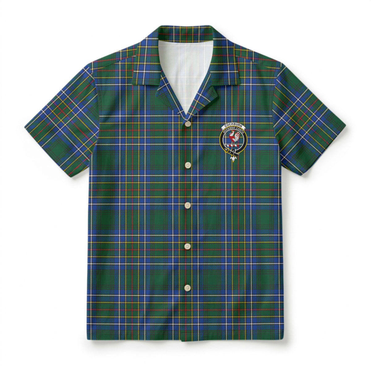 Cockburn Ancient Tartan Crest Hawaiian Shirt