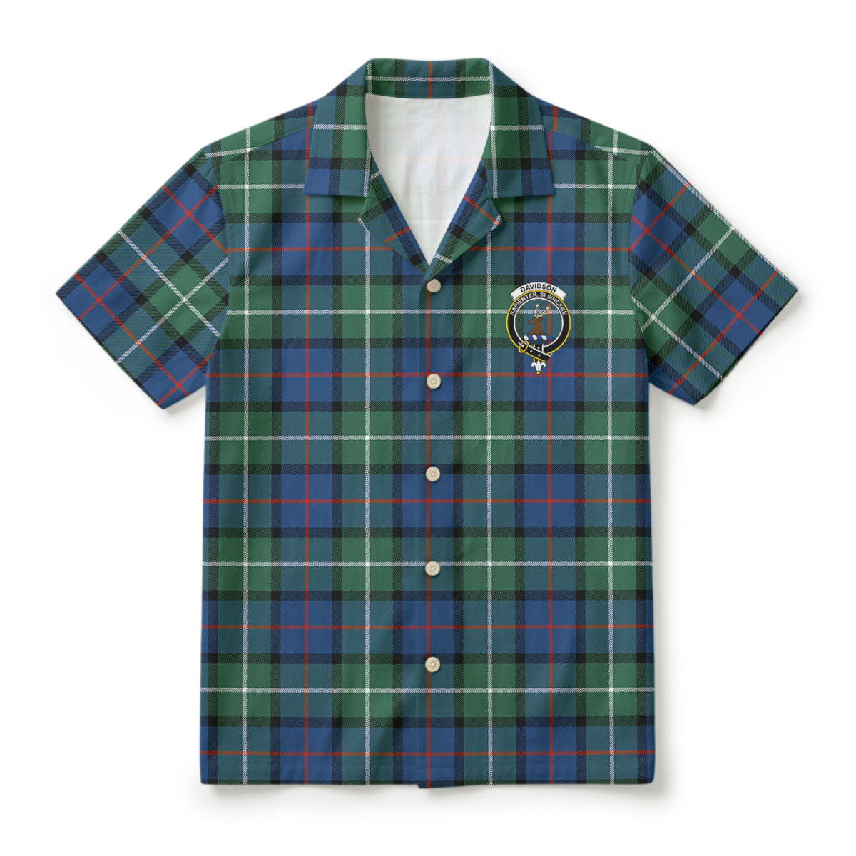 Davidson of Tulloch Tartan Crest Hawaiian Shirt