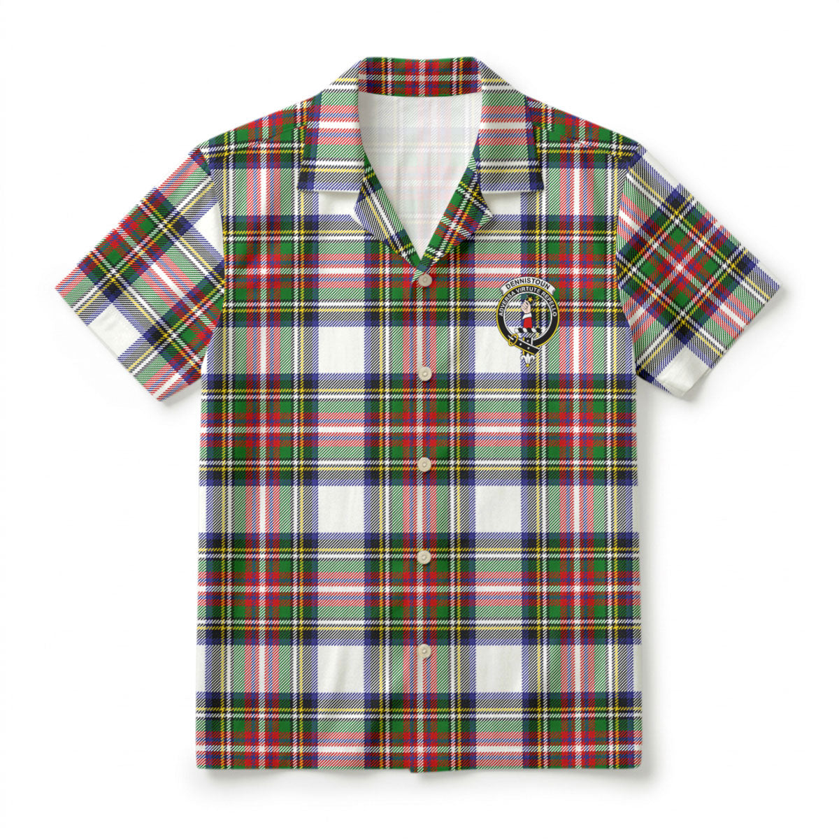 Dennistoun Tartan Crest Hawaiian Shirt