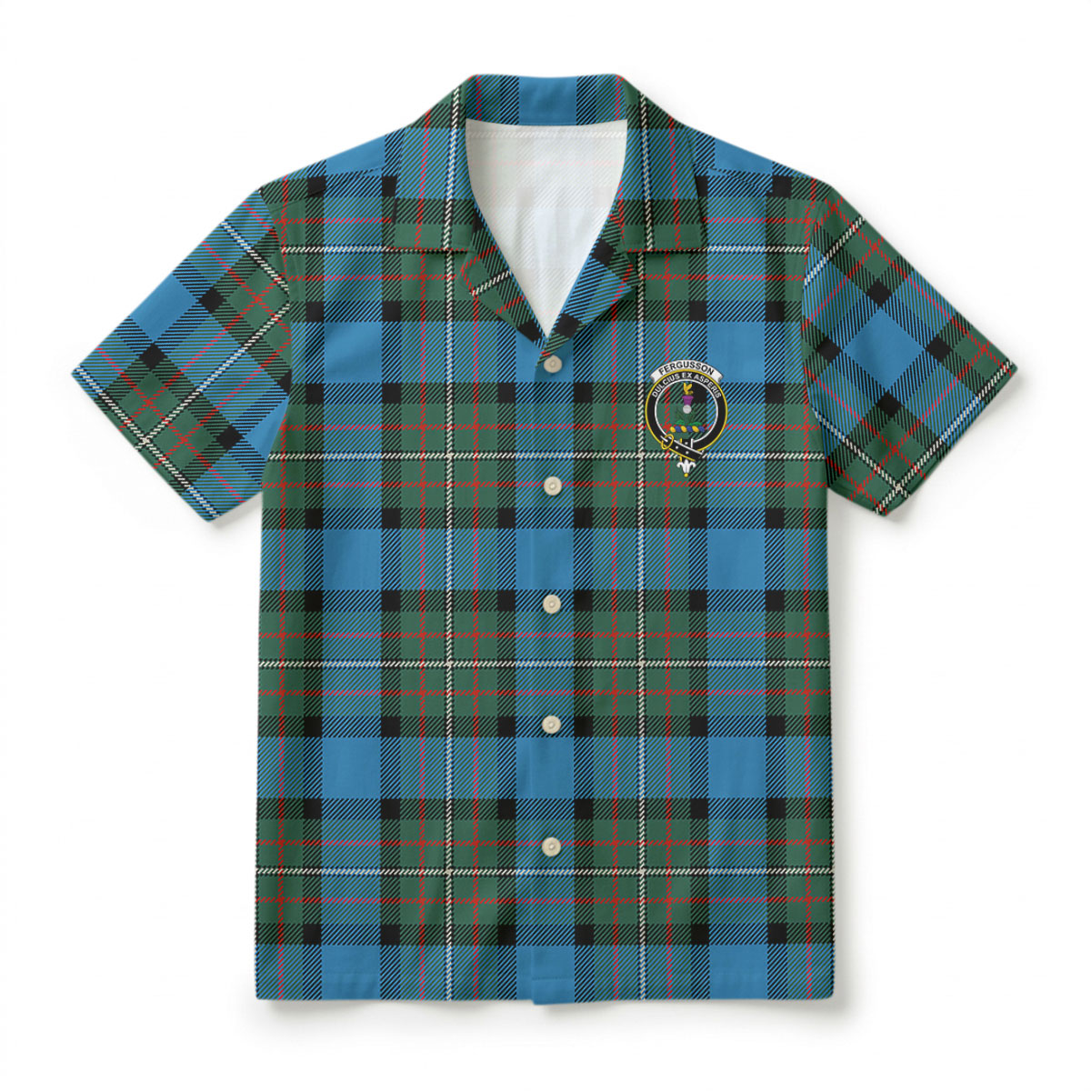 Fergusson Ancient Tartan Crest Hawaiian Shirt