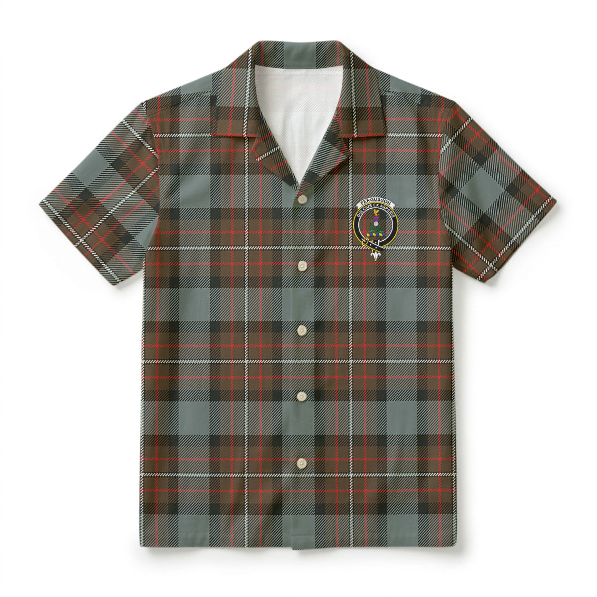Fergusson Weathered Tartan Crest Hawaiian Shirt