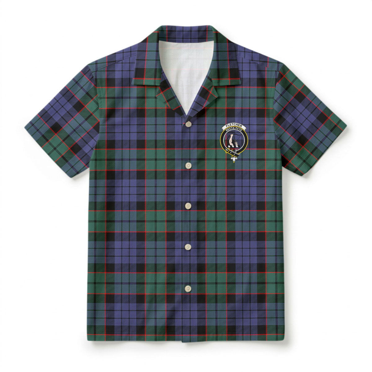 Fletcher Modern Tartan Crest Hawaiian Shirt