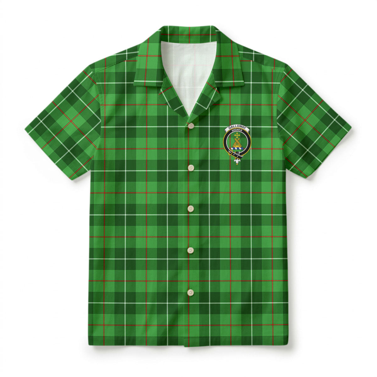 Galloway District Tartan Crest Hawaiian Shirt
