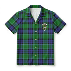 Graham of Menteith Modern Tartan Crest Hawaiian Shirt