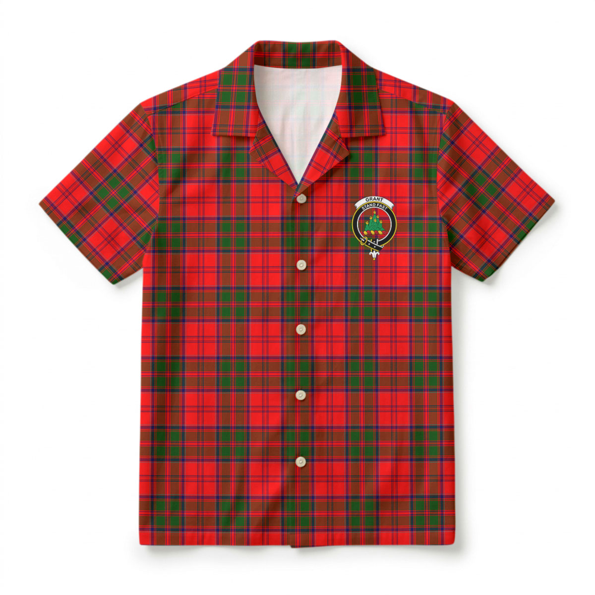 Grant Modern Tartan Crest Hawaiian Shirt