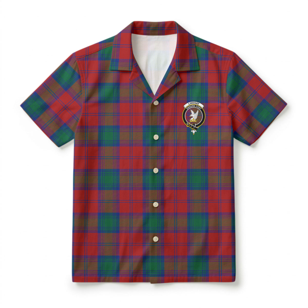 Lindsay Modern Tartan Crest Hawaiian Shirt