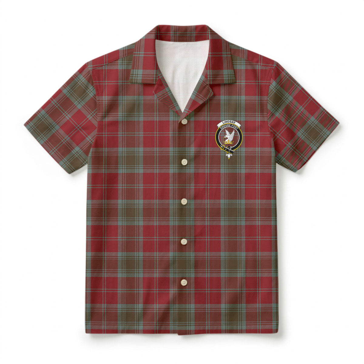 Lindsay Weathered Tartan Crest Hawaiian Shirt
