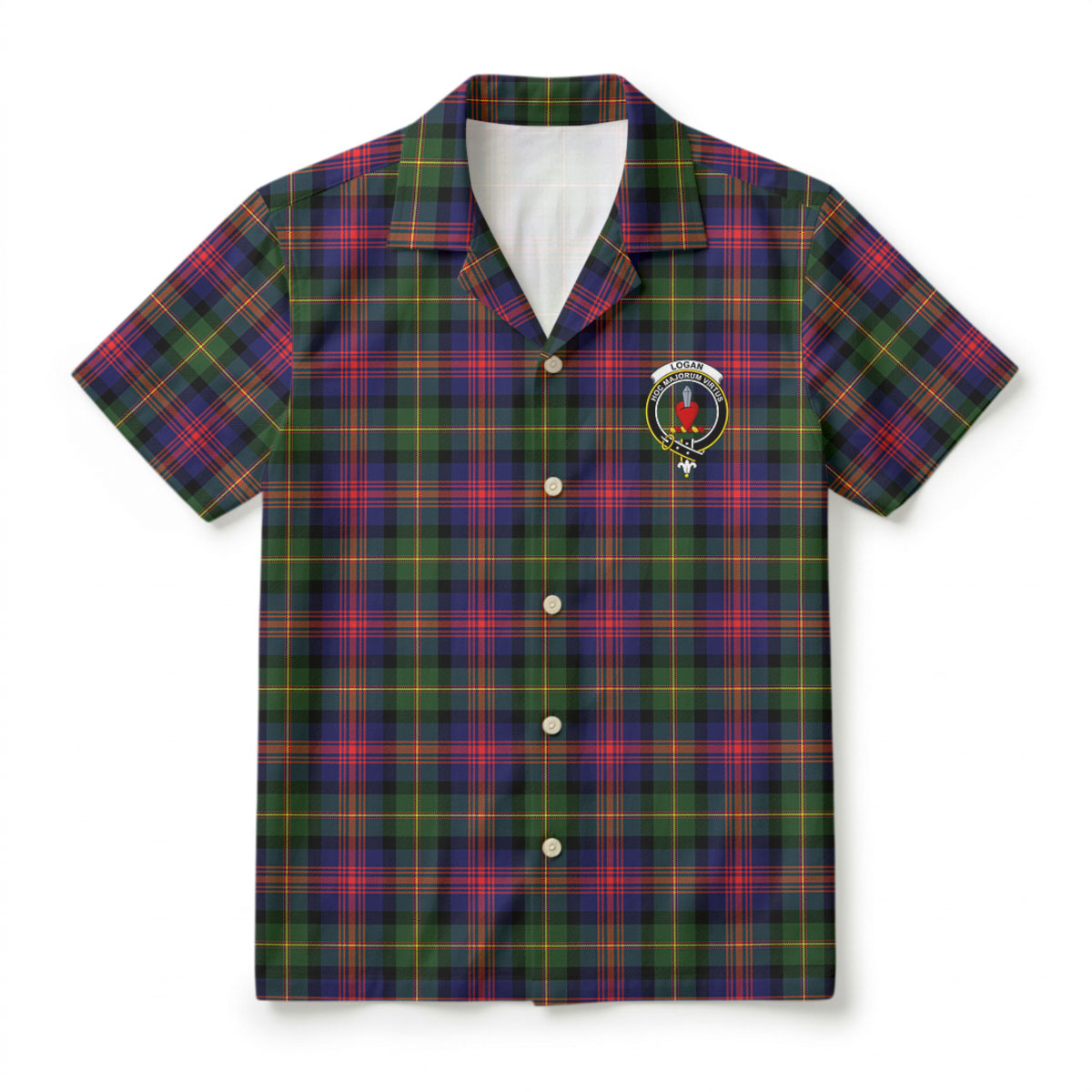 Logan Modern Tartan Crest Hawaiian Shirt