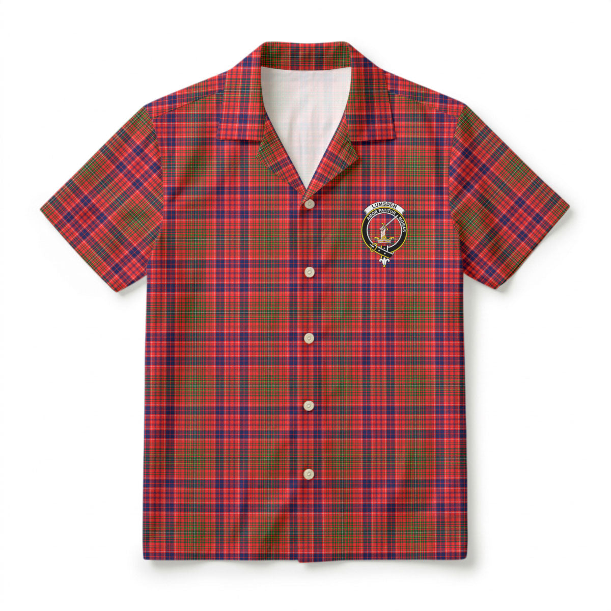 Lumsden Modern Tartan Crest Hawaiian Shirt