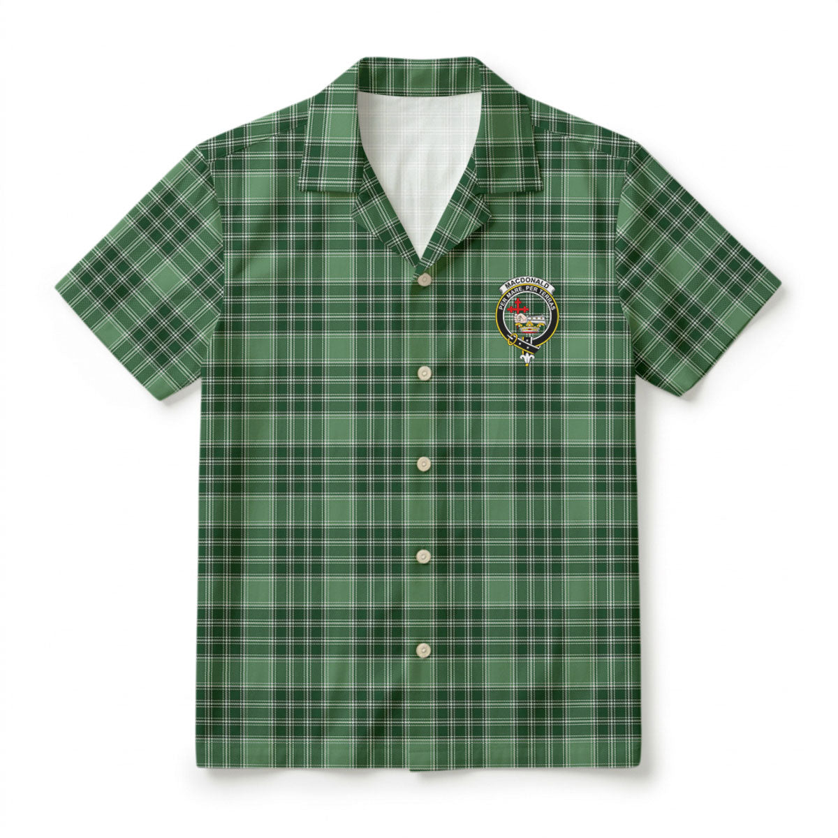 MacDonald Lord of the Isles Hunting Tartan Crest Hawaiian Shirt