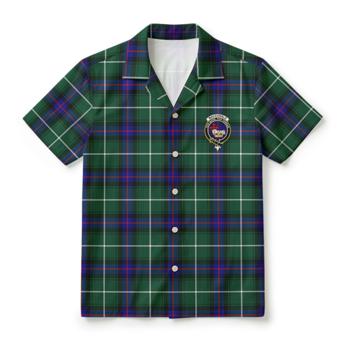 MacDonald of the Isles Hunting Modern Tartan Crest Hawaiian Shirt