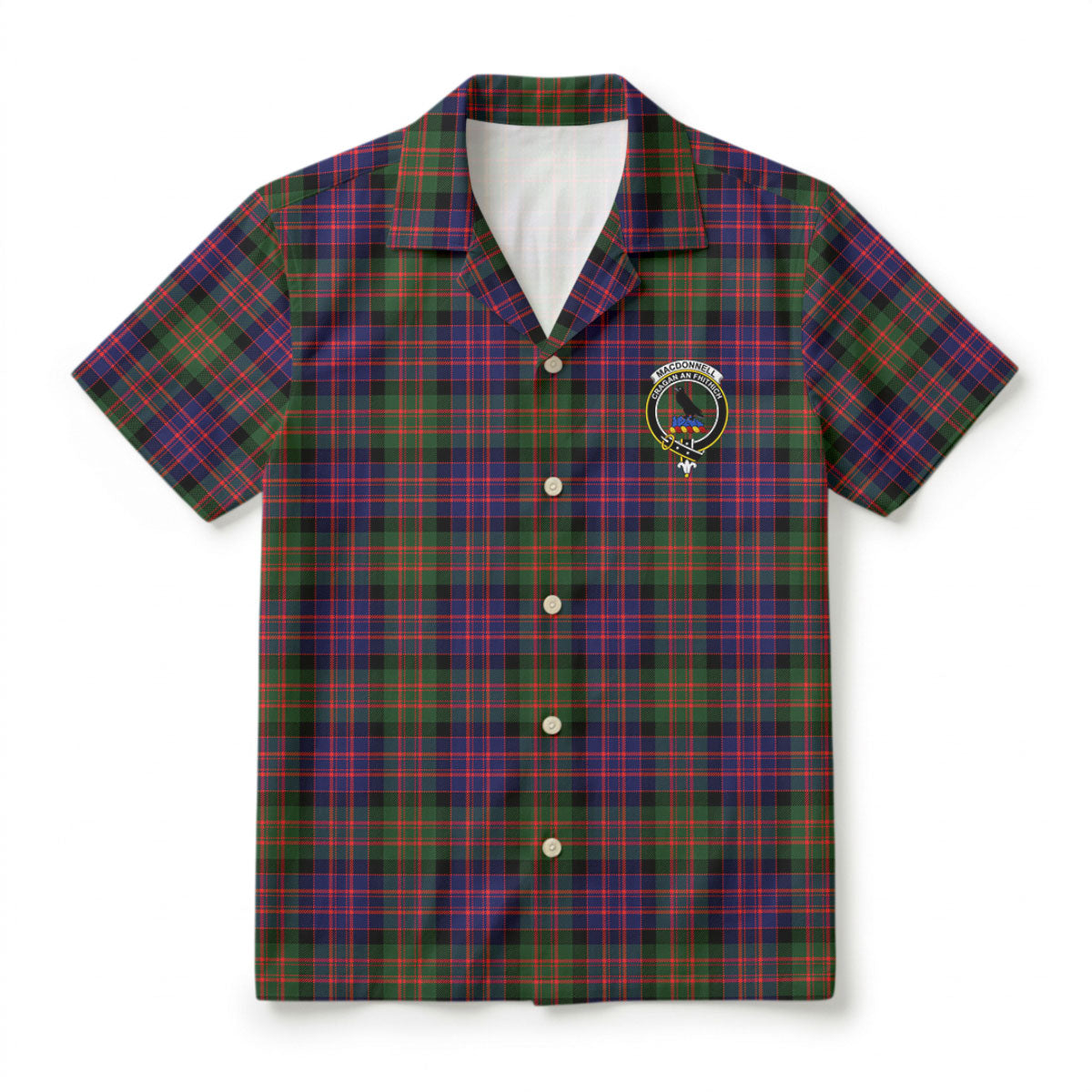 MacDonnell of Glengarry Modern Tartan Crest Hawaiian Shirt