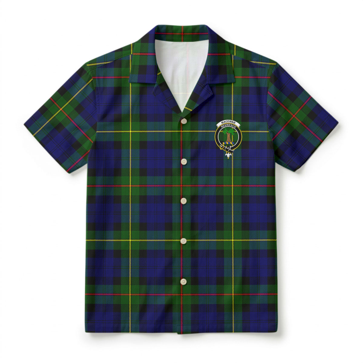 MacEwan Modern Tartan Crest Hawaiian Shirt