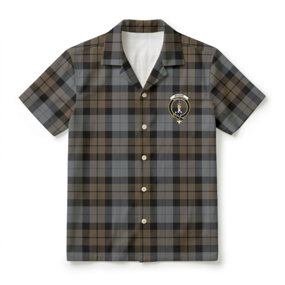 MacKay Weathered Tartan Crest Hawaiian Shirt