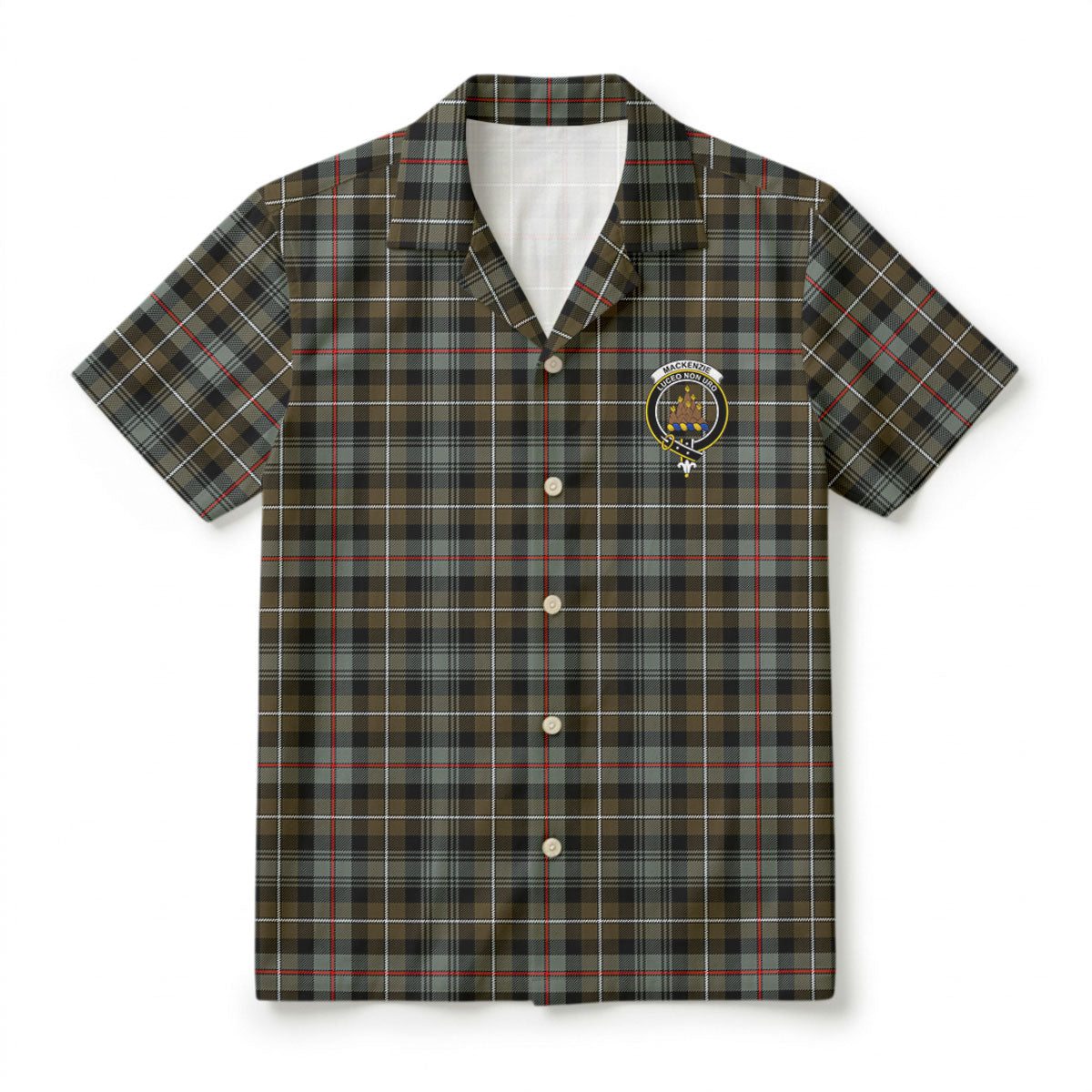 MacKenzie Weathered Tartan Crest Hawaiian Shirt