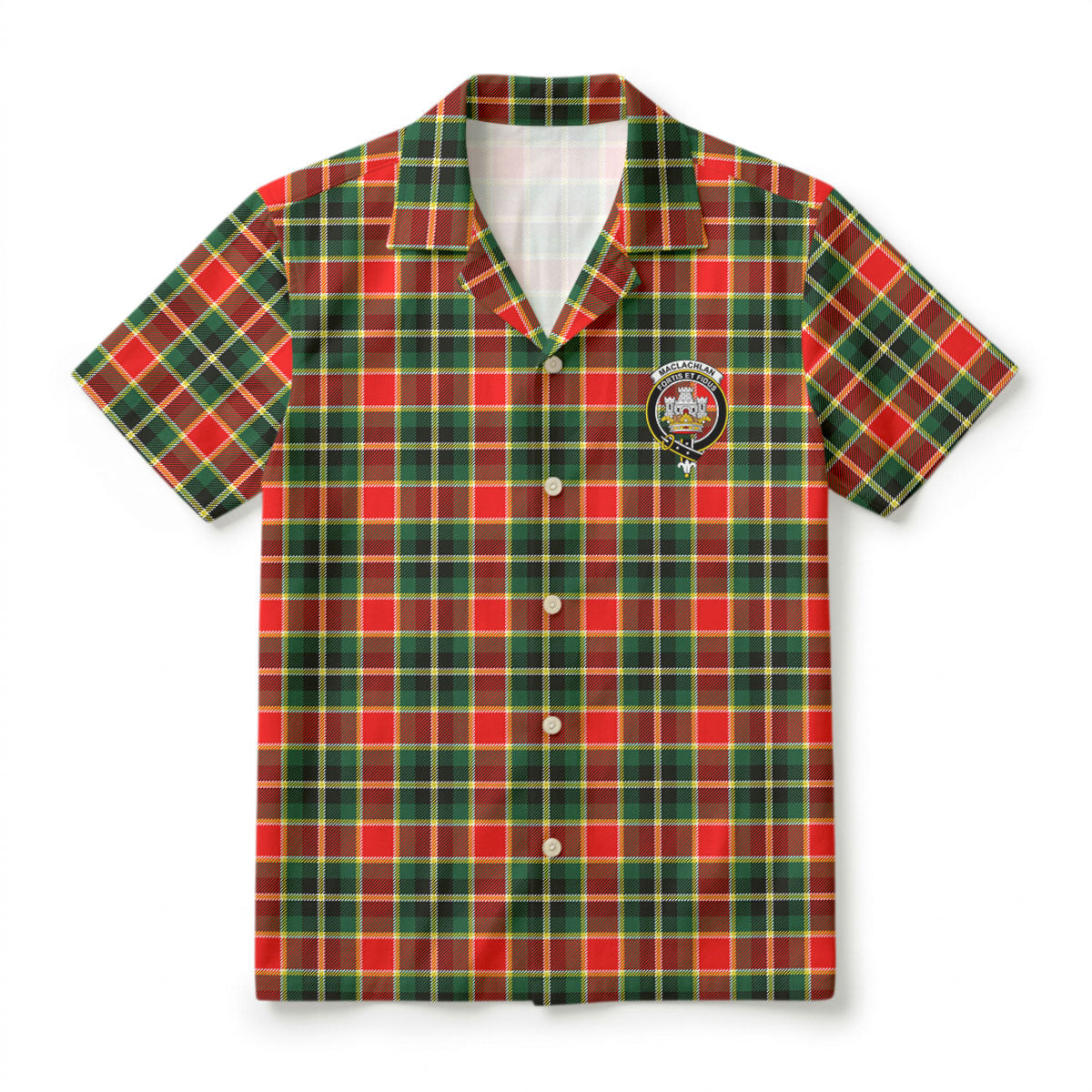 MacLachlan Hunting Modern Tartan Crest Hawaiian Shirt