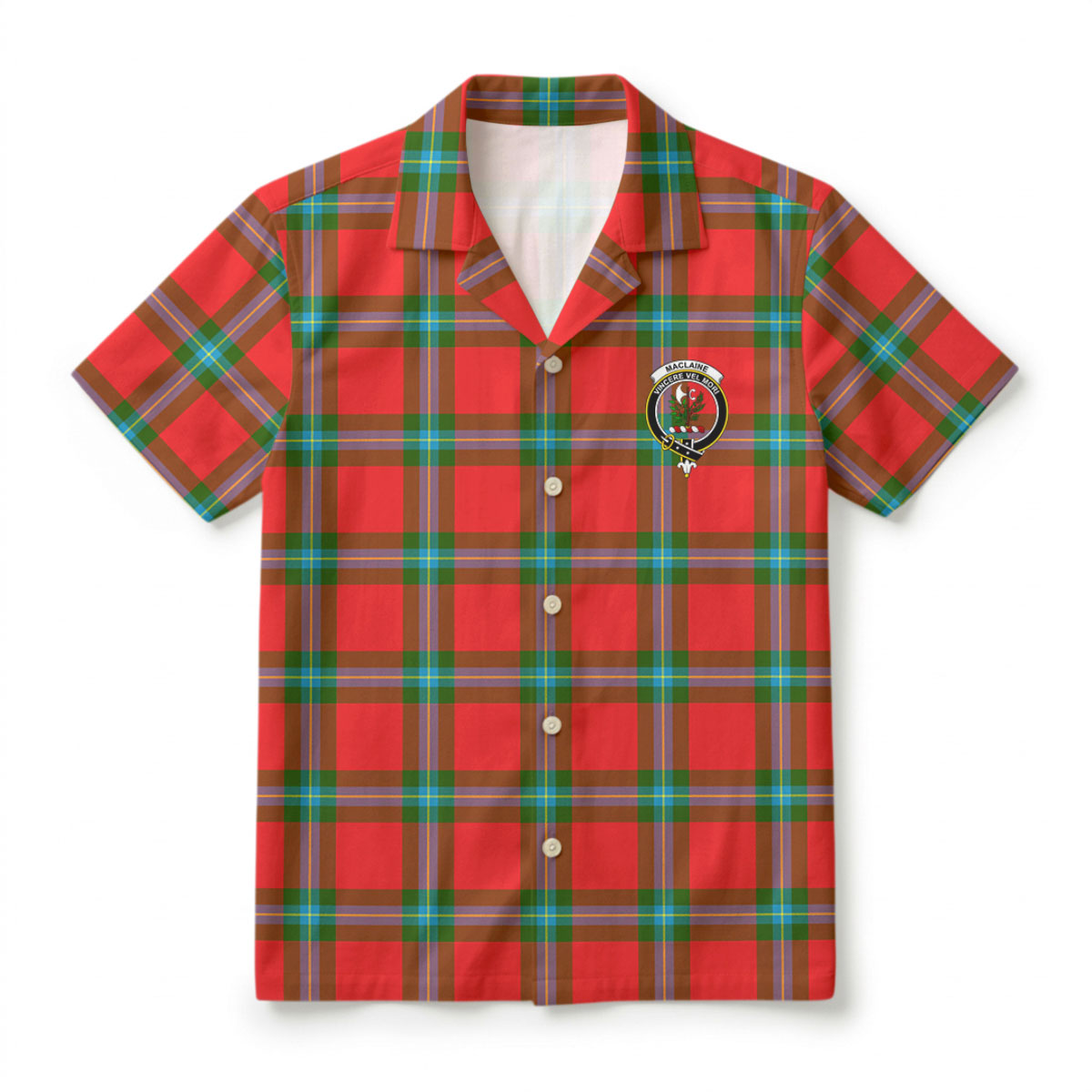 MacLaine of Loch Buie Tartan Crest Hawaiian Shirt