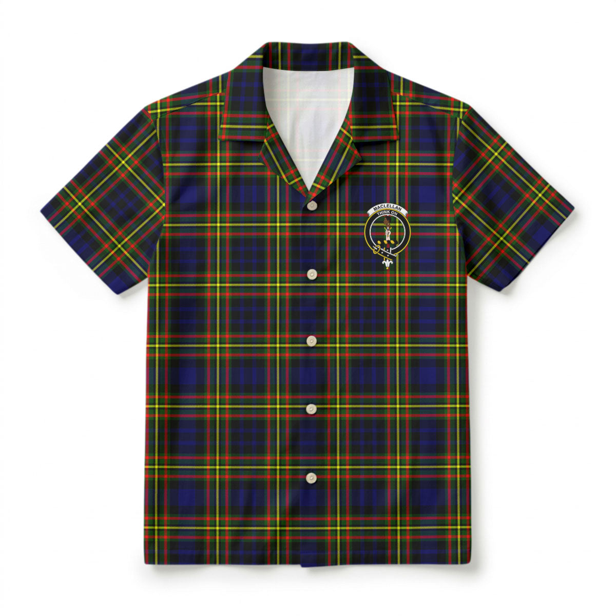 MacLellan Modern Tartan Crest Hawaiian Shirt