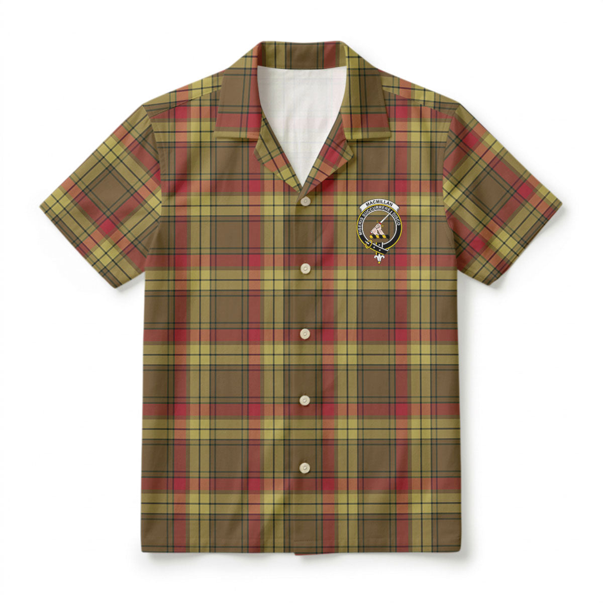 MacMillan Old Weathered Tartan Crest Hawaiian Shirt