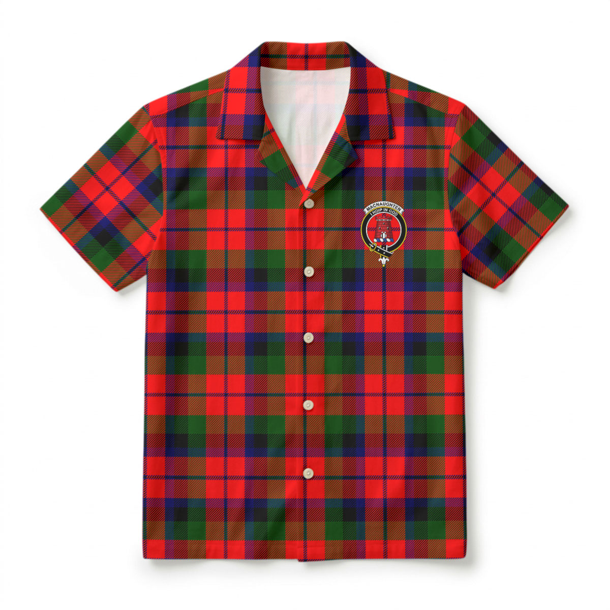 MacNaughten Tartan Crest Hawaiian Shirt