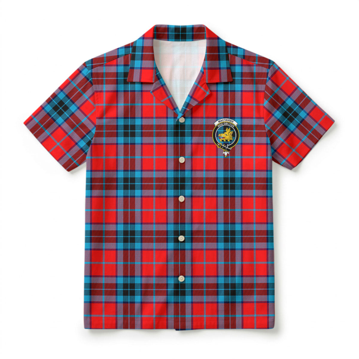MacTavish Modern Tartan Crest Hawaiian Shirt