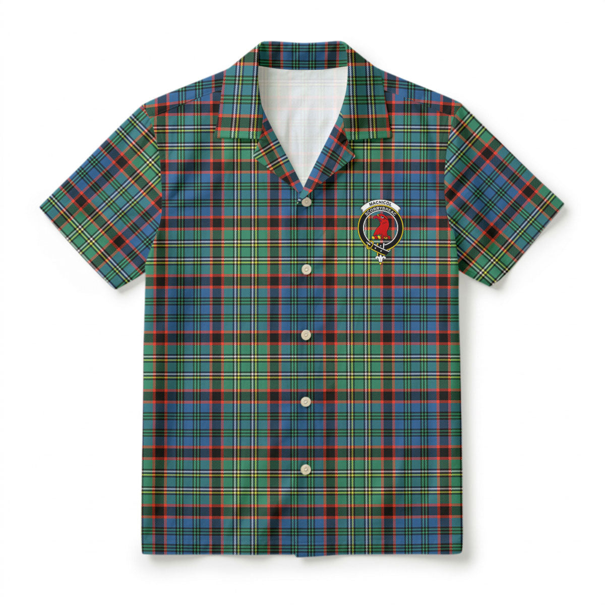 MacNicol Hunting Ancient Tartan Crest Hawaiian Shirt