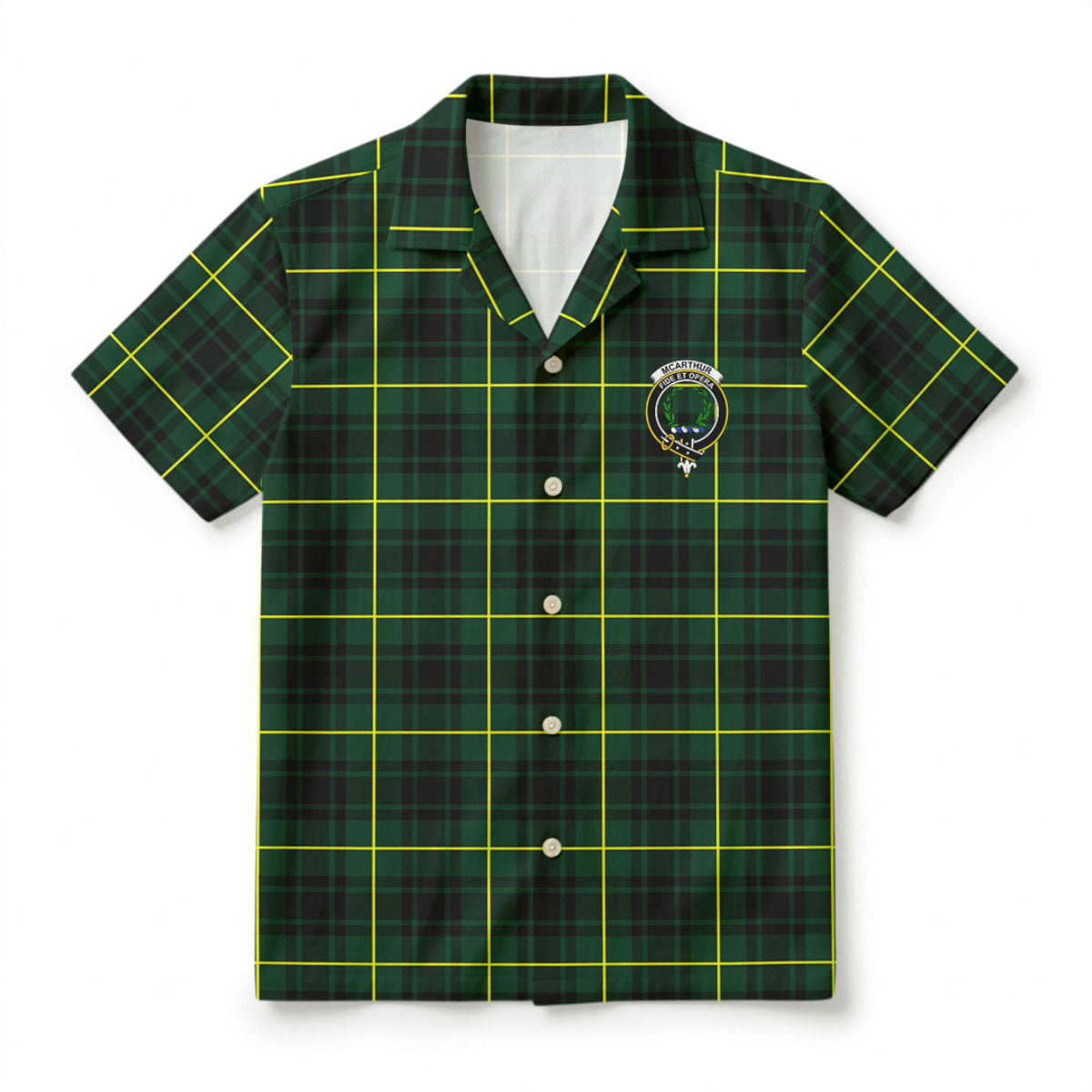 McArthur Modern Tartan Crest Hawaiian Shirt