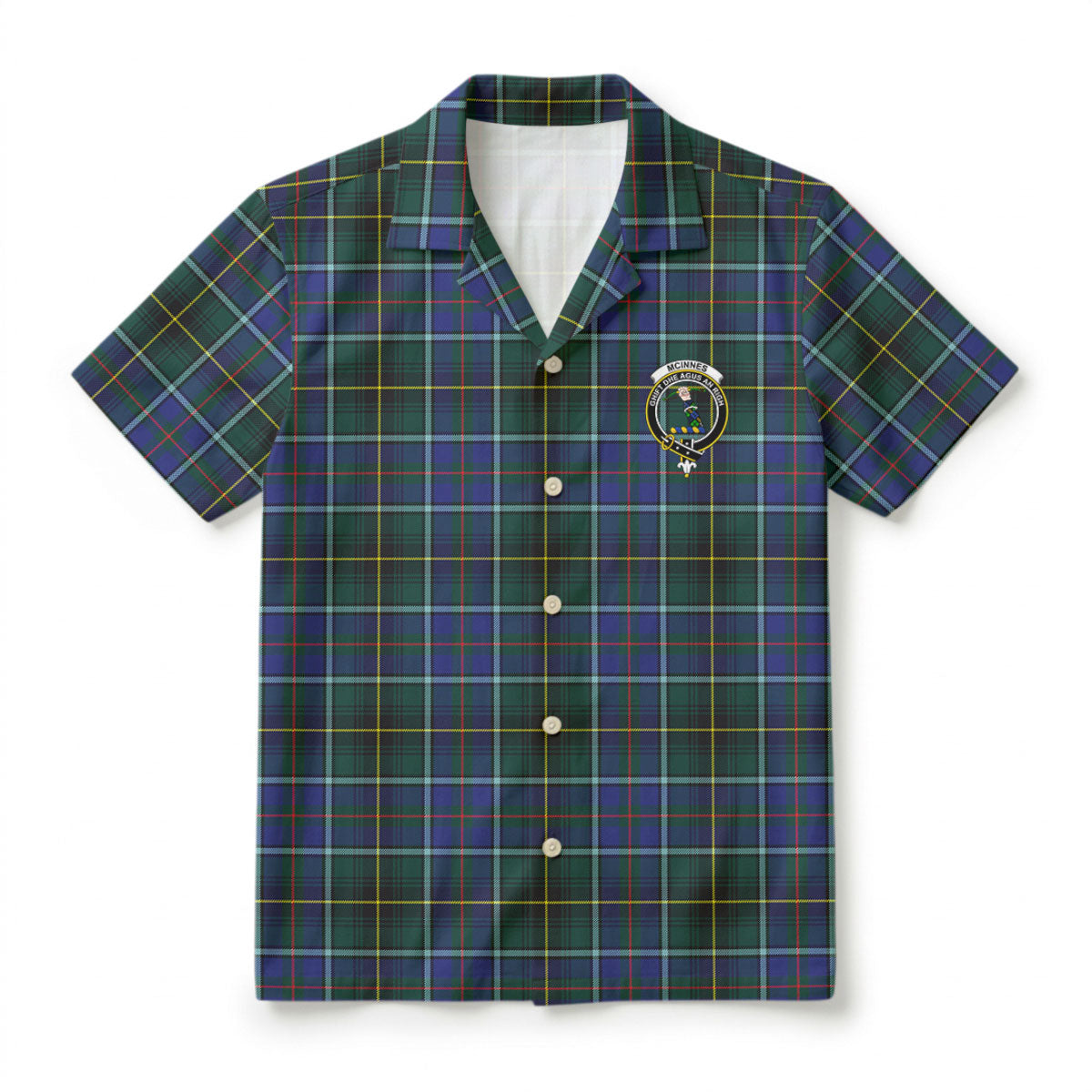 McInnes Modern Tartan Crest Hawaiian Shirt
