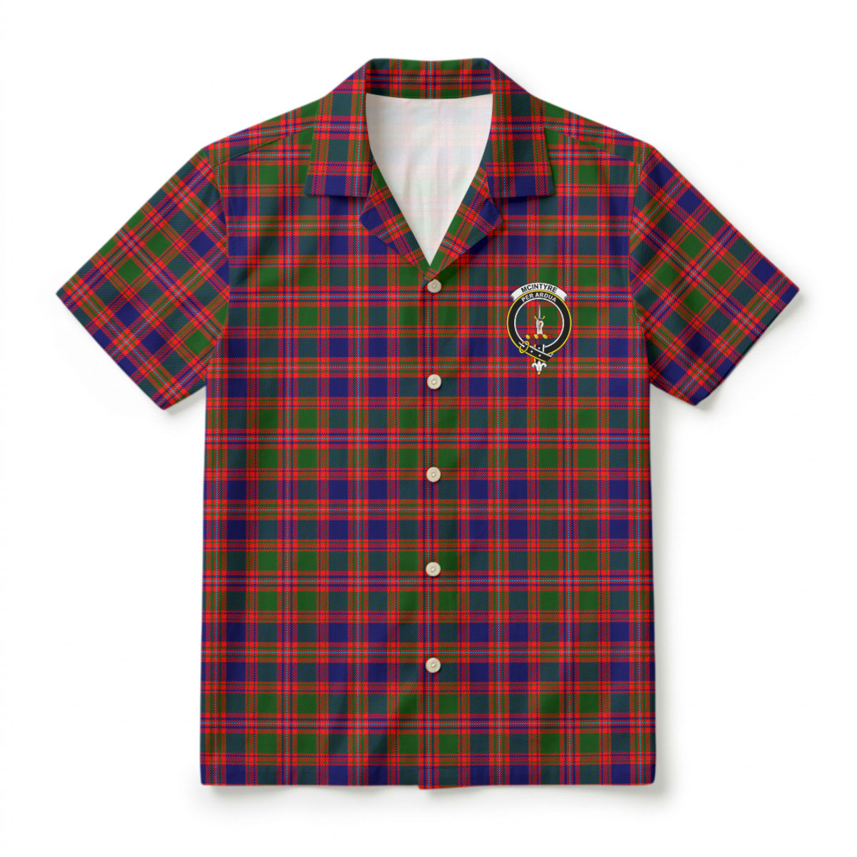McIntyre Modern Tartan Crest Hawaiian Shirt