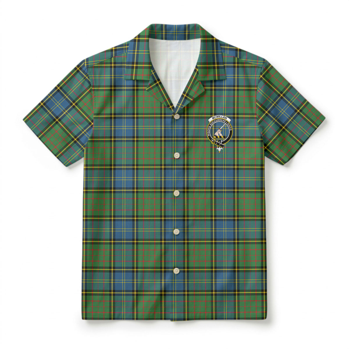McMillan Hunting Ancient Tartan Crest Hawaiian Shirt