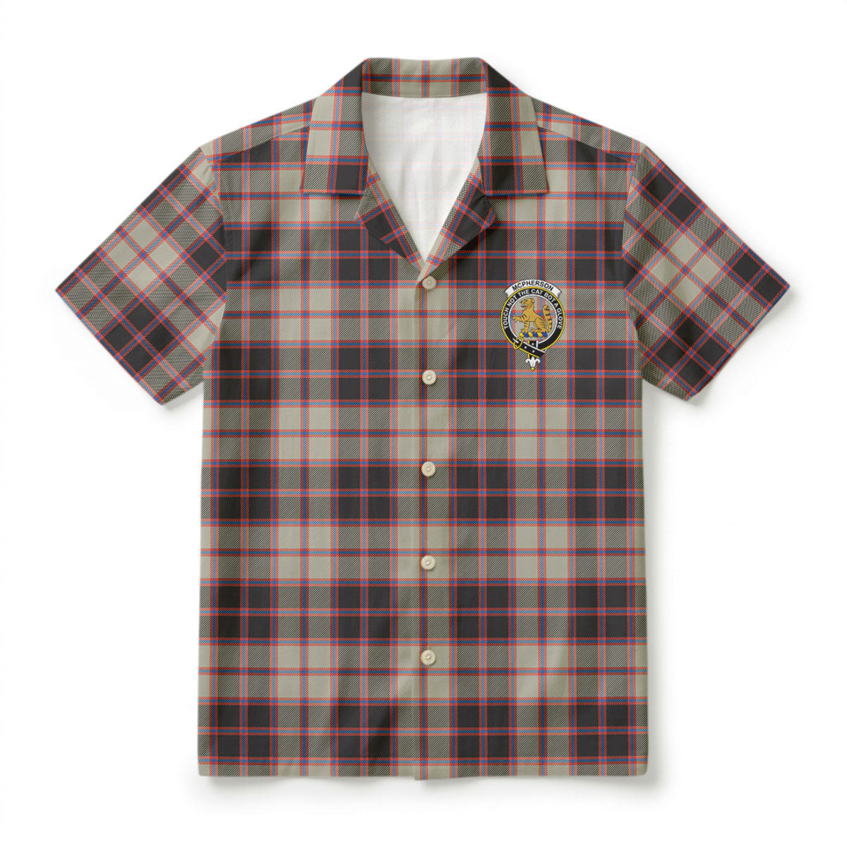 McPherson Hunting Ancient Tartan Crest Hawaiian Shirt