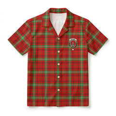 Morrison Red Modern Tartan Crest Hawaiian Shirt