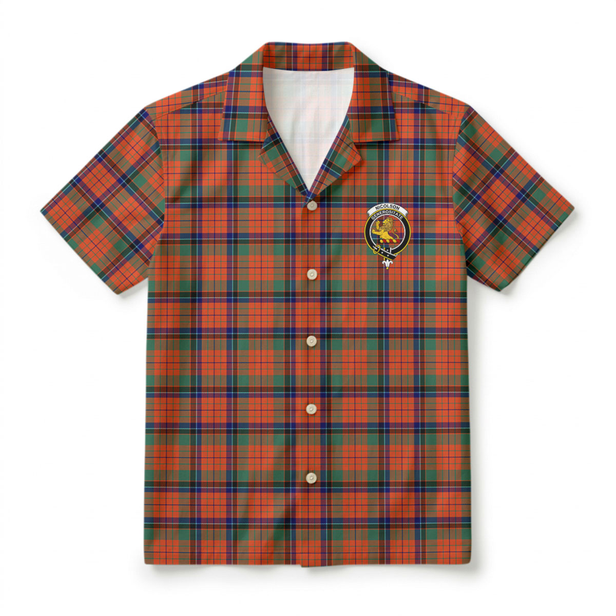 Nicolson Ancient Tartan Crest Hawaiian Shirt