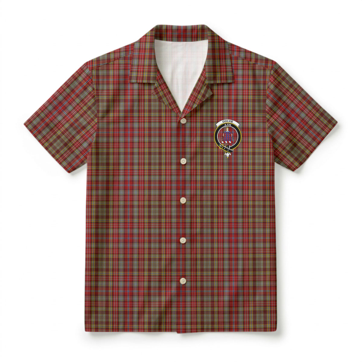 Ogilvie Tartan Crest Hawaiian Shirt