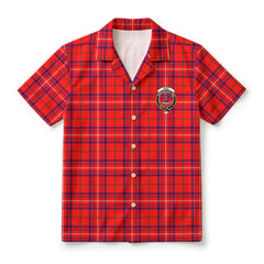 Rose Modern Tartan Crest Hawaiian Shirt
