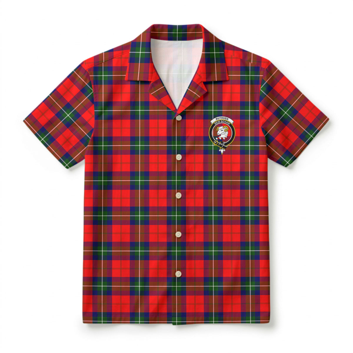 Ruthven Modern Tartan Crest Hawaiian Shirt