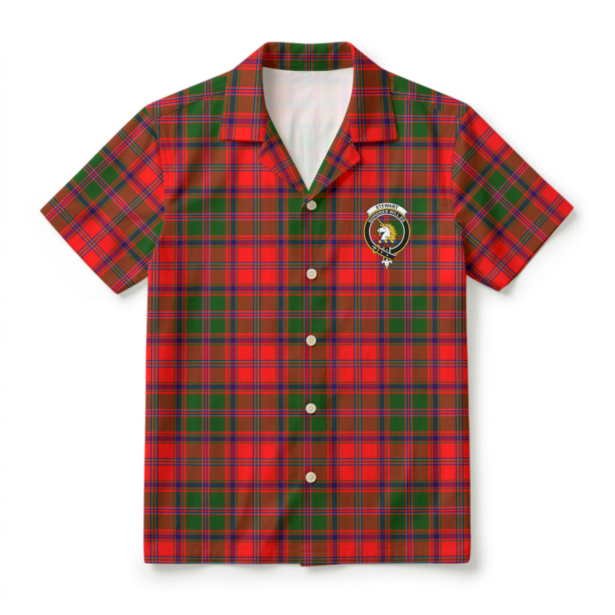 Stewart of Appin Modern Tartan Crest Hawaiian Shirt