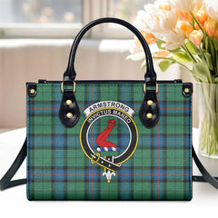 Armstrong Ancient Tartan Crest Leather Handbag