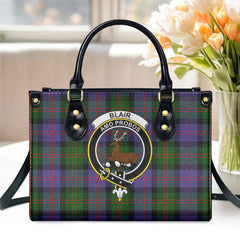 Blair Modern Tartan Crest Leather Handbag