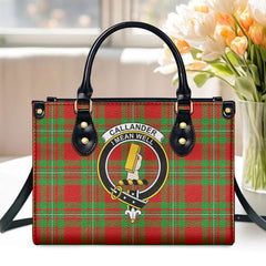 Callander Tartan Crest Leather Handbag