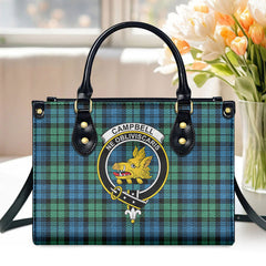 Campbell Ancient 01 Tartan Crest Leather Handbag