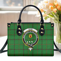 Don Tartan Crest Leather Handbag