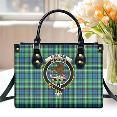 Graham of Montrose Ancient Tartan Crest Leather Handbag