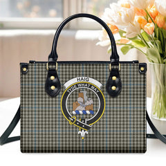 Haig Check Tartan Crest Leather Handbag