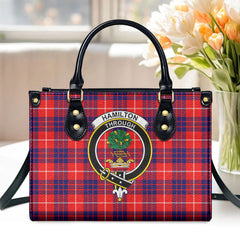 Hamilton Modern Tartan Crest Leather Handbag