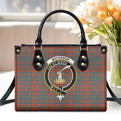 Matheson Ancient Tartan Crest Leather Handbag