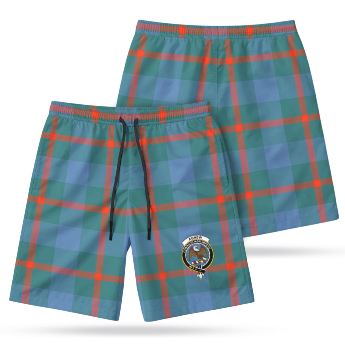 Agnew Ancient Tartan Crest Men's Beach Shorts