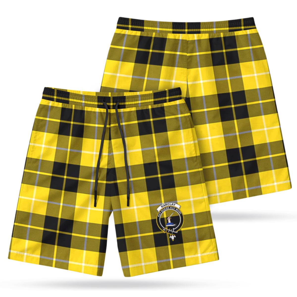Barclay Dress Modern Tartan Crest Men's Beach Shorts