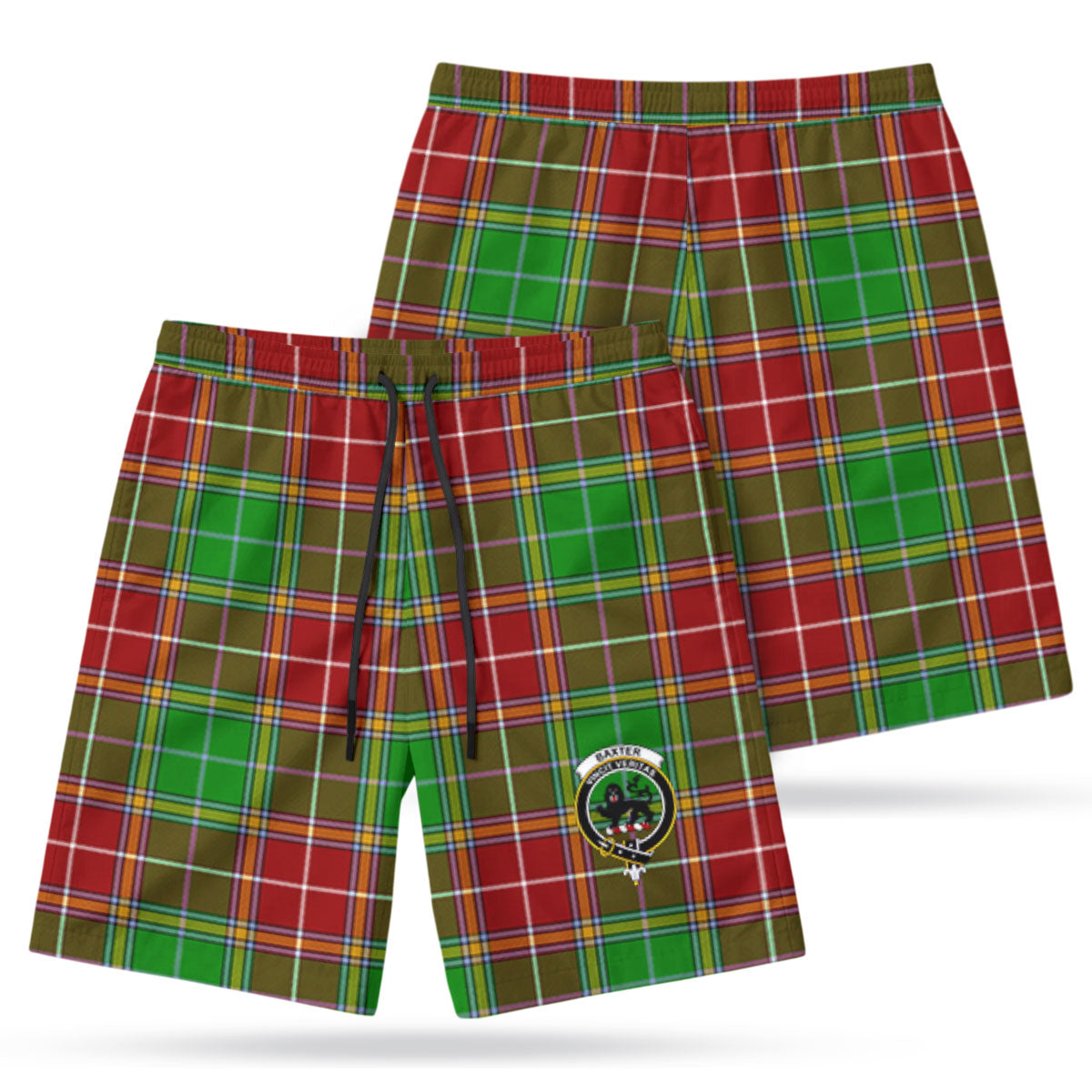 Baxter Modern Tartan Crest Men's Beach Shorts